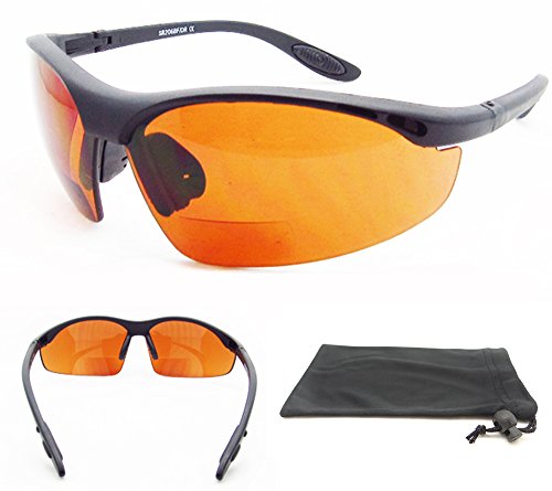 Motorcycle Blue Blocker Hd Sunglasses With Bifocals 1.50 For Men And Women W/ Ansi Z87.1 Safety Lenses. Free Microfiber