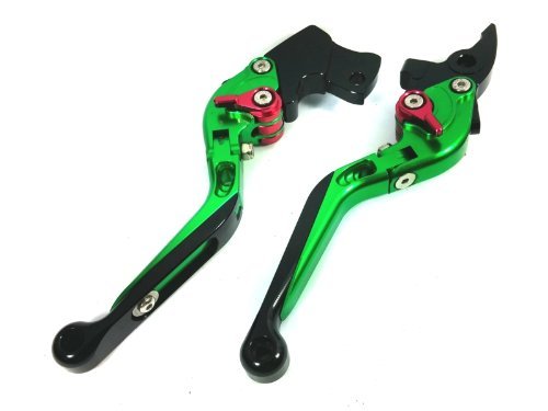 USF-135 Adjustable CNC Folding Extendable Motorcycle Brake and Clutch Levers for KAWASAKI Z750 Not Z750S 2007-2012-Green