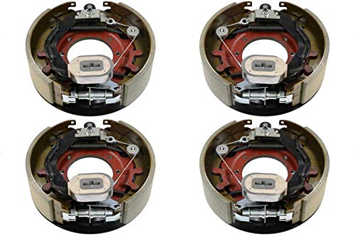 MParts 2 Pairs of SelfAdjusting 1214 X 338 (1225 X 3375) Electric Trailer Drum Brake Assemblies Kit for 900010000 Lbs (9K10K) Trailer Axles 2 LH (7712101)  2 RH (7712102)